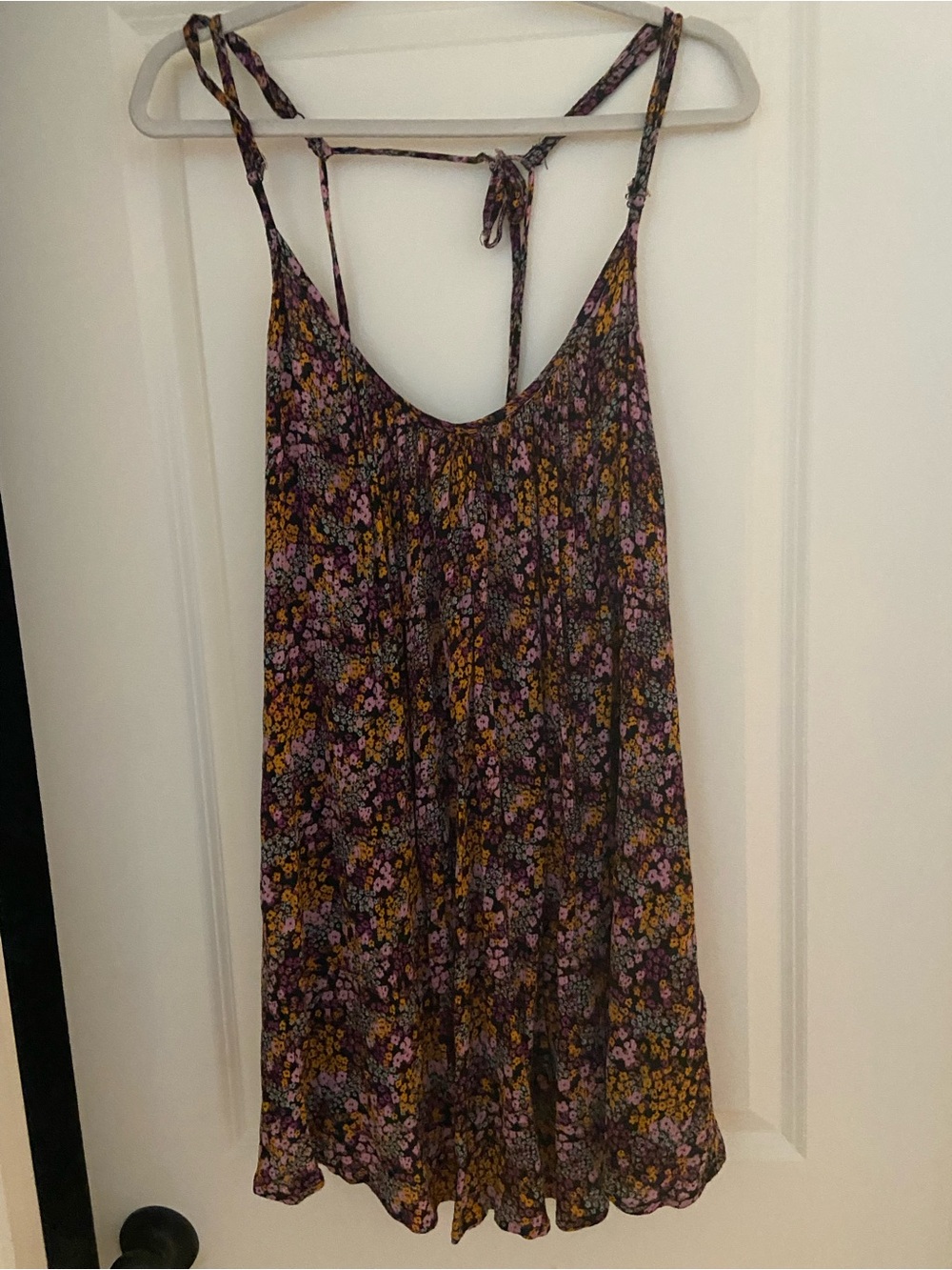 Roxy Floral Spaghetti Strap Cami - Black with Pink & Mustard Flowers